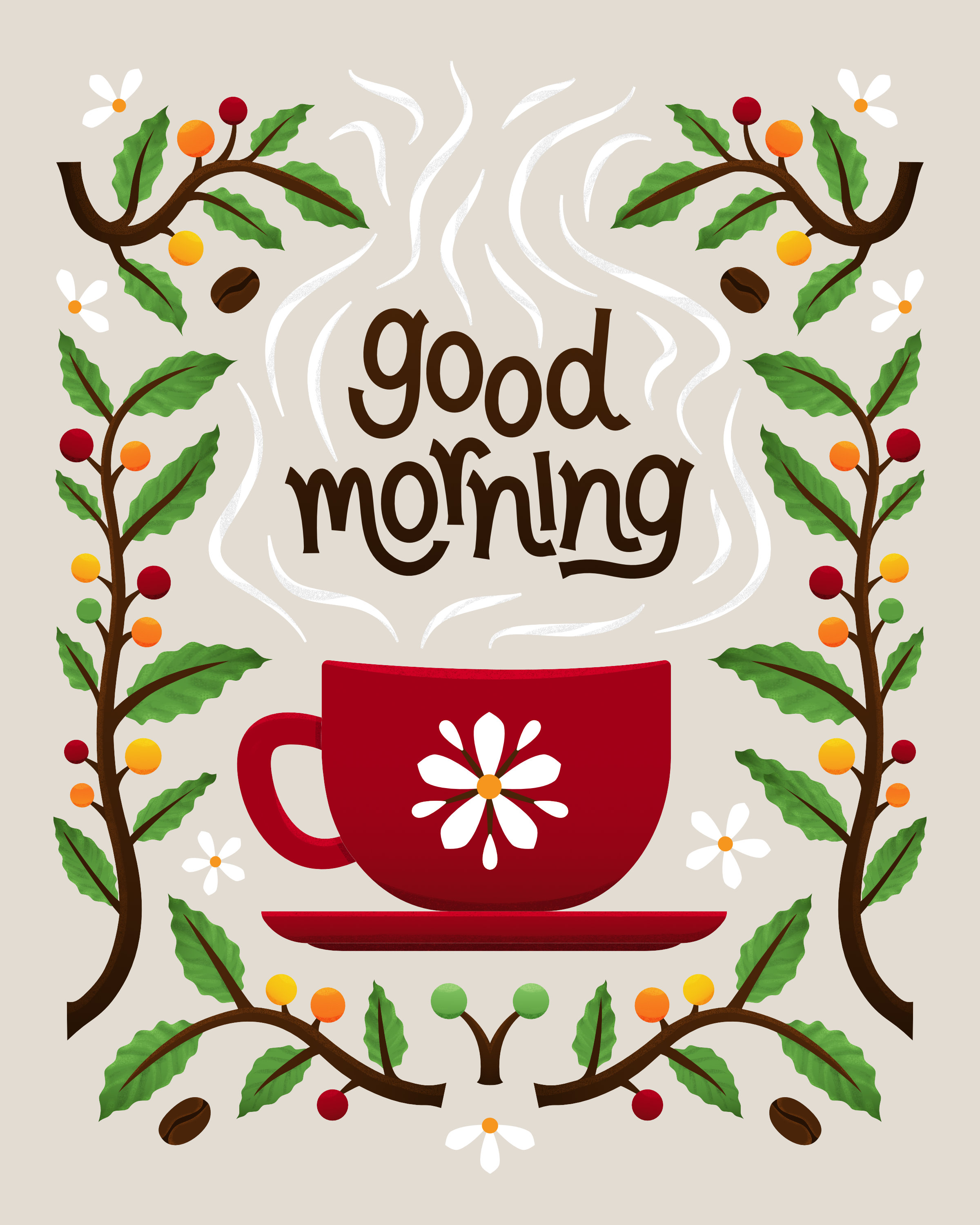 Coffee print illustration