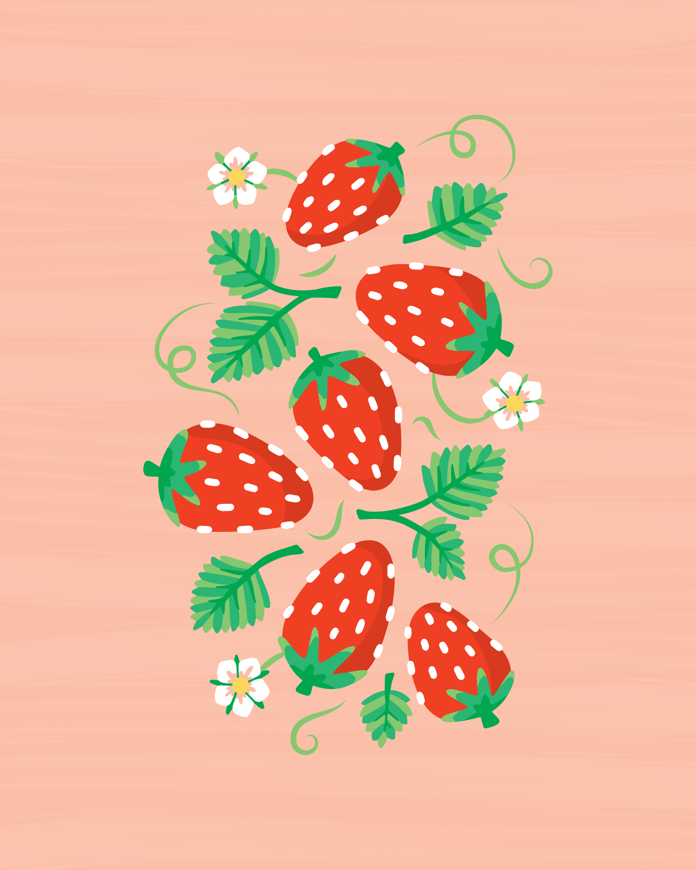 Fresas pink print illustration
