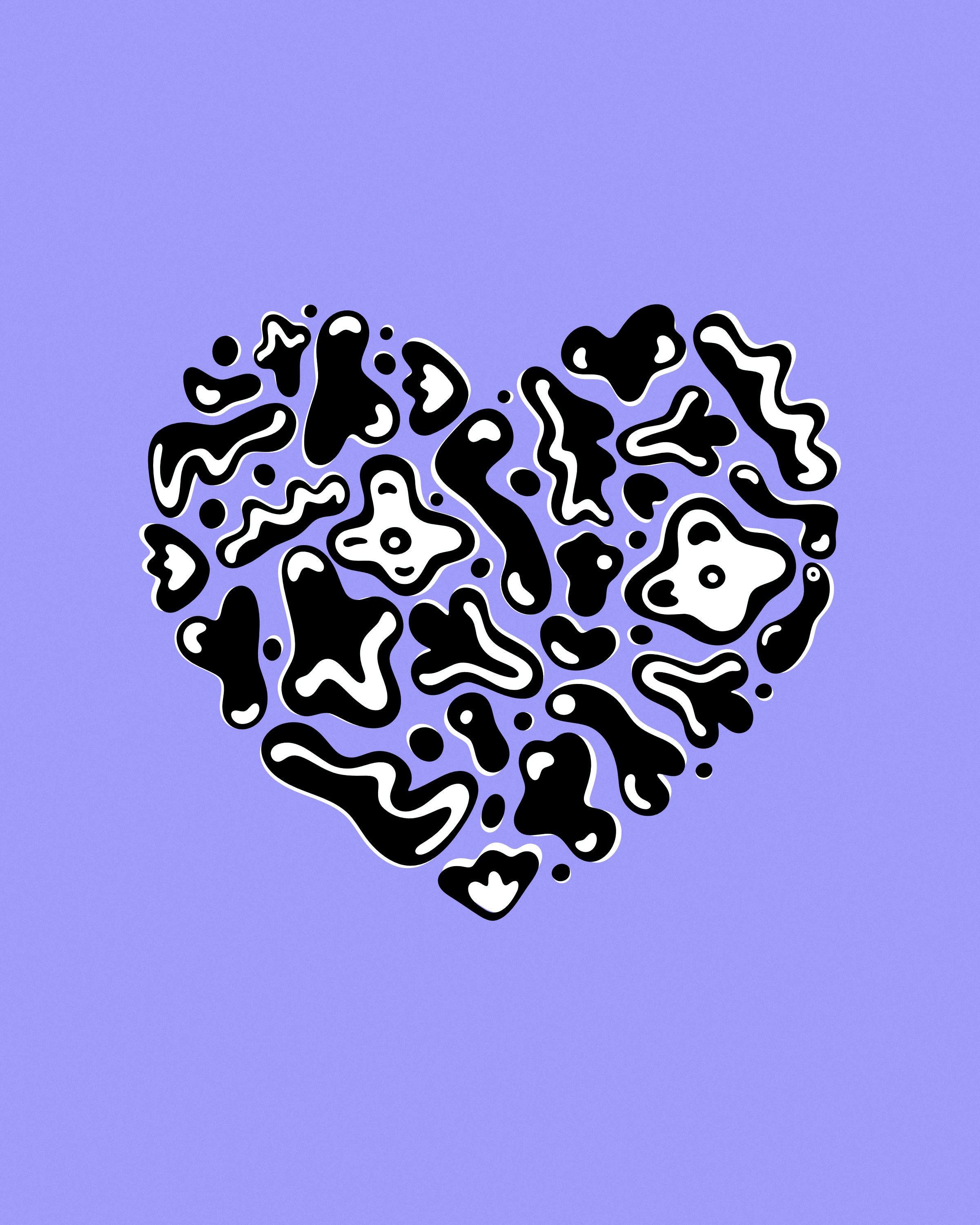 Leander heart purple illustration