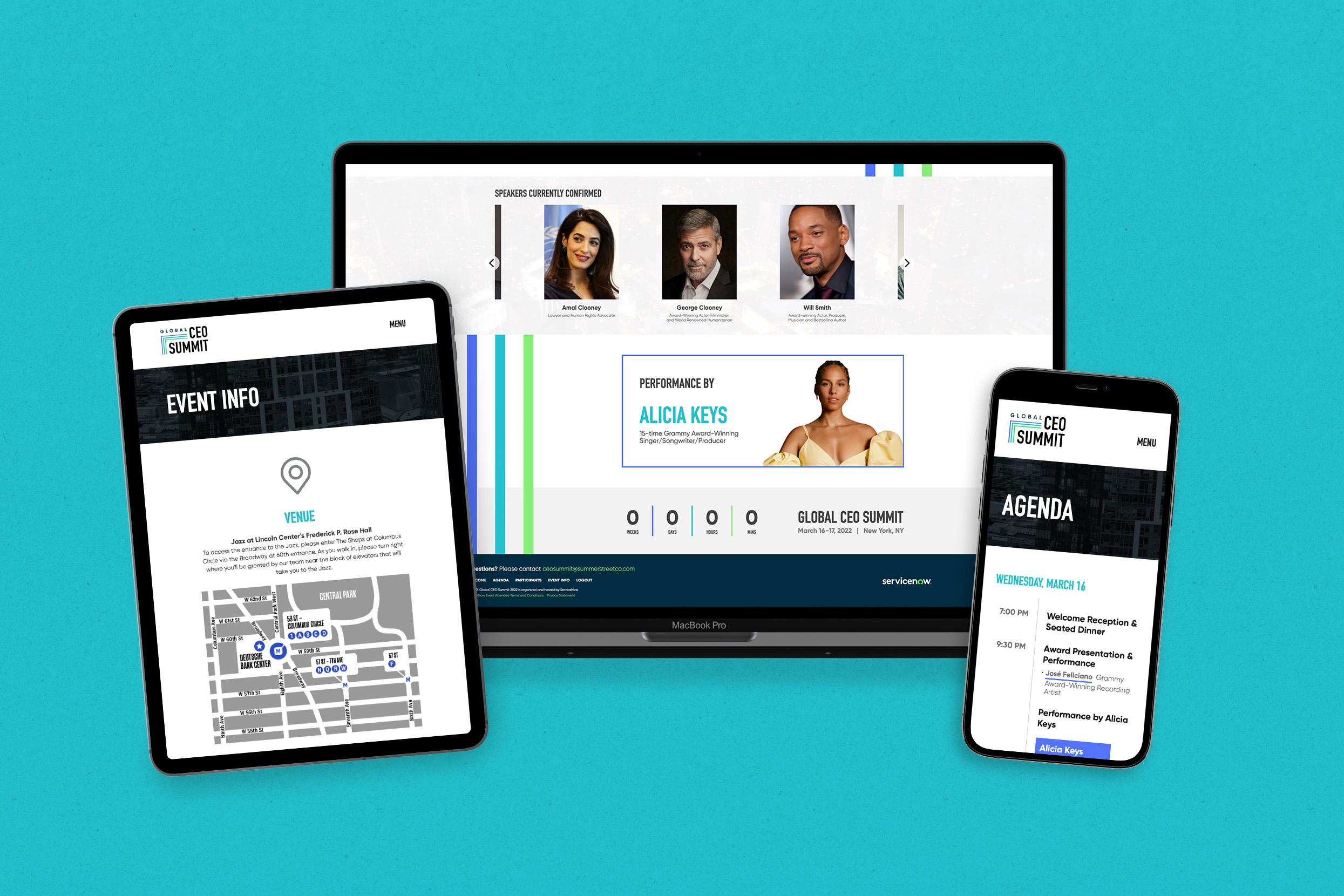 Global CEO Summit responsive design mockup