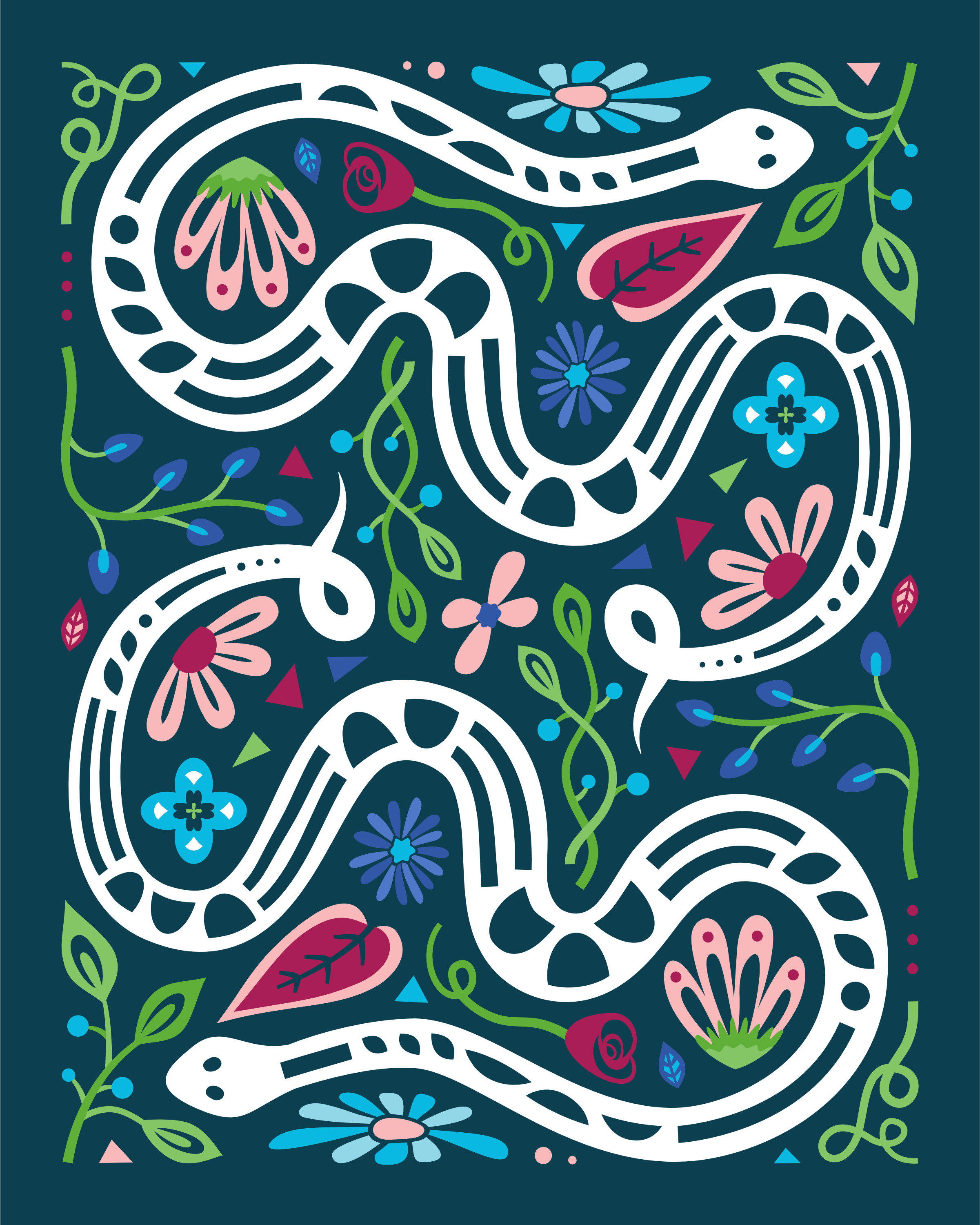 Year of the Snake dark illustration