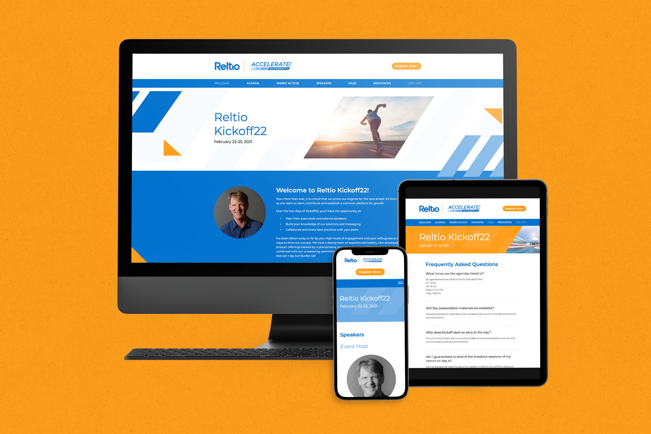 Virtual event website portal