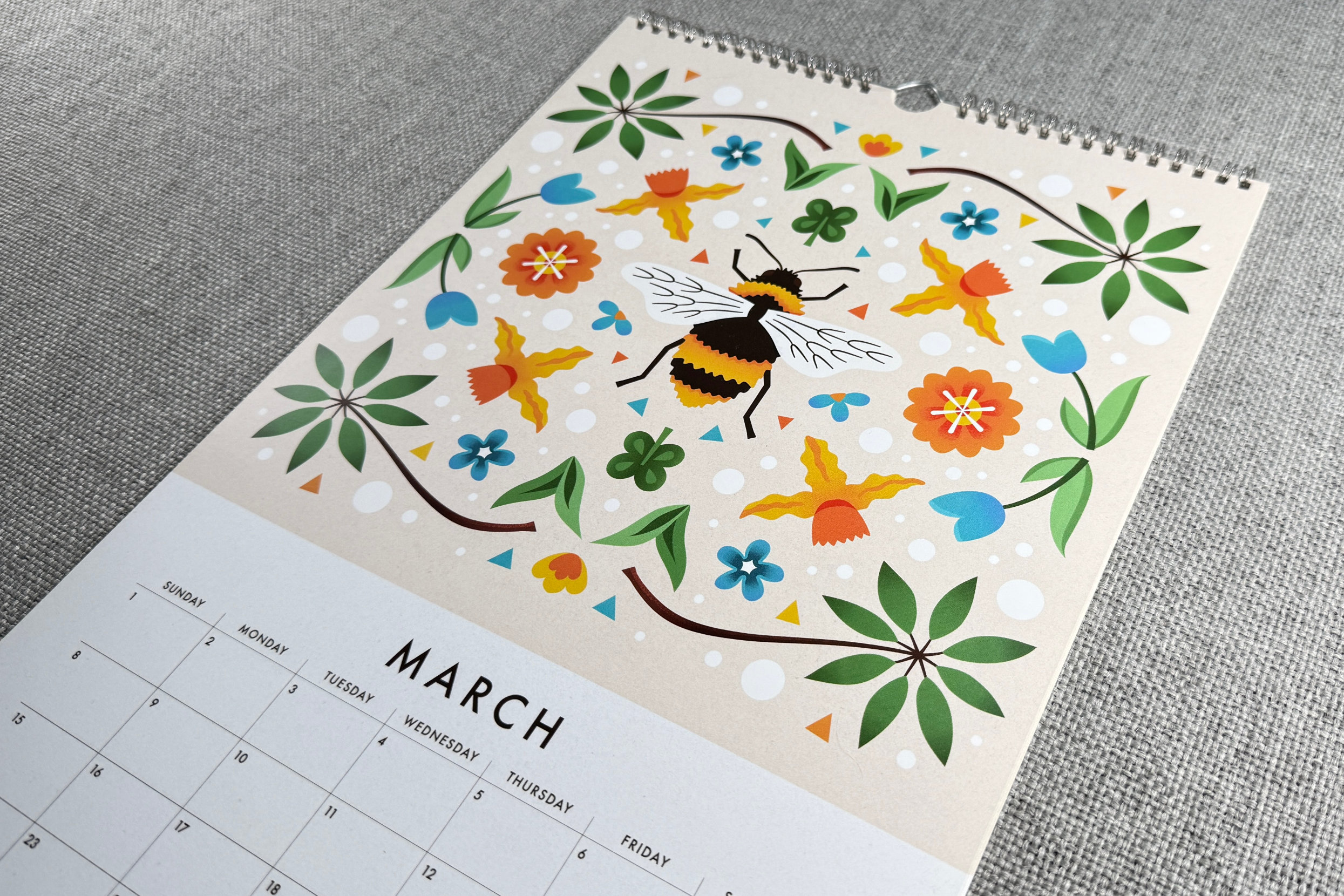 Calendar detail closeup