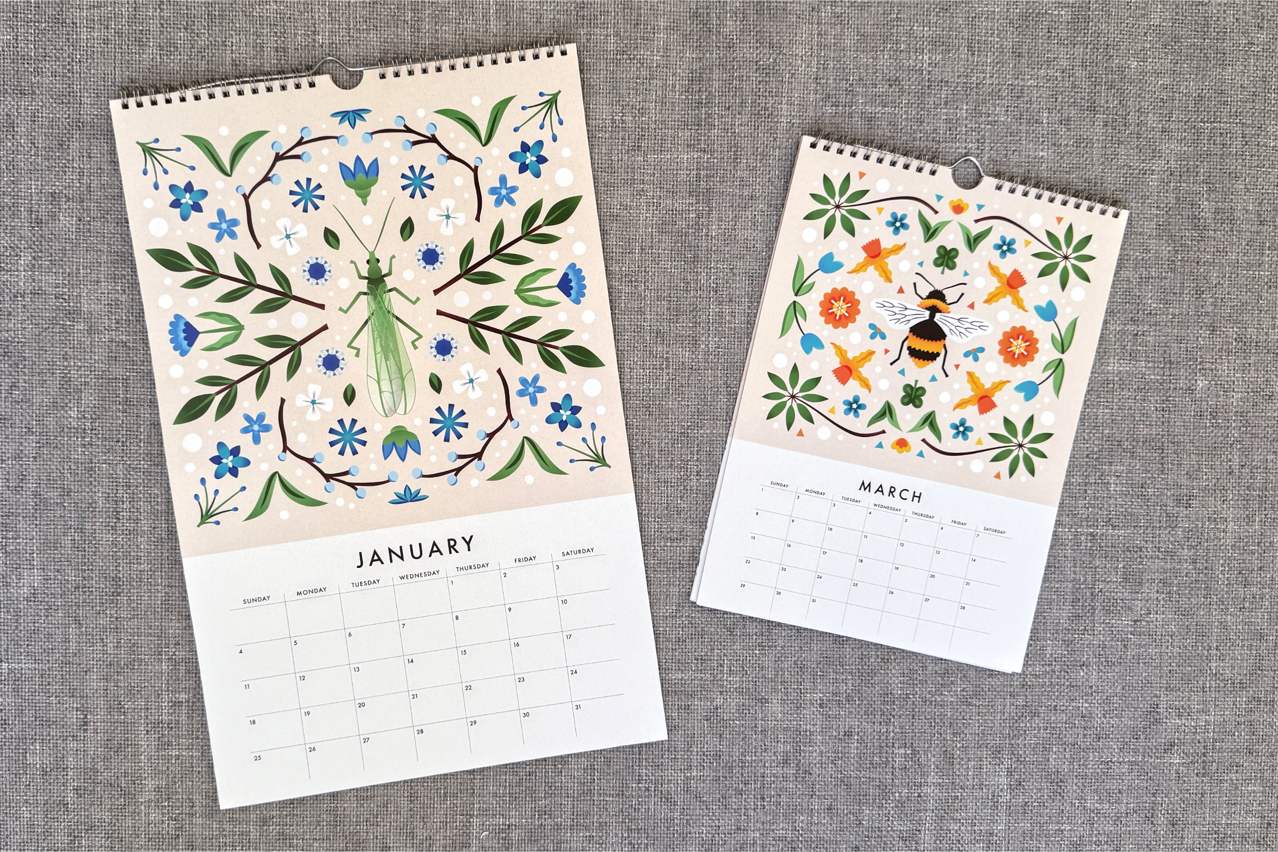 Calendar size options