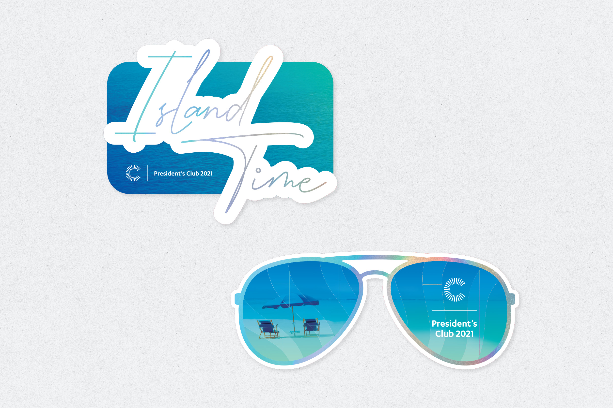 President's Club holographic stickers