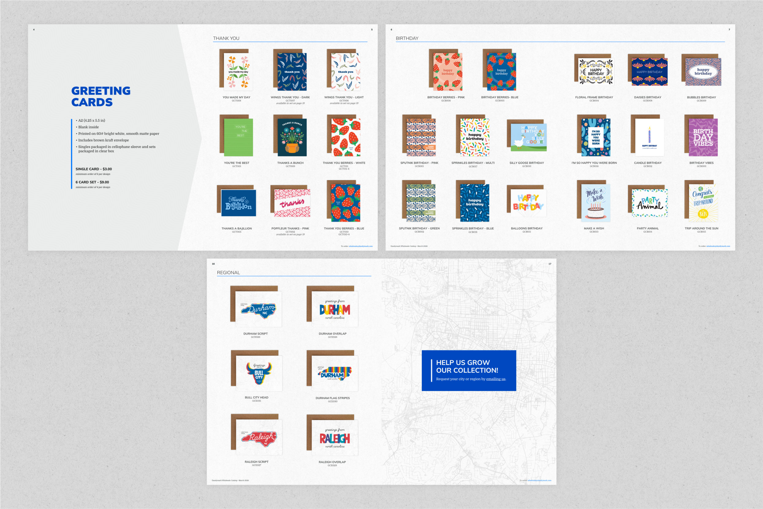 Greeting cards spread